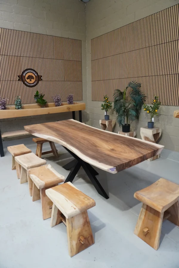 Table en bois de suar massif - L240cm L93/105cm – Image 6