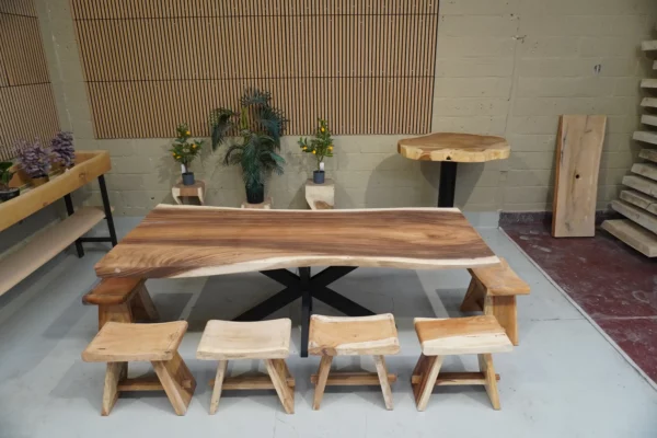 Table en bois de suar massif - L240cm L93/105cm – Image 8