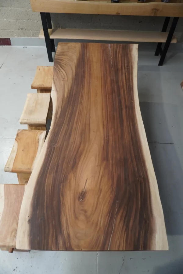 Table en bois de suar massif - L240cm L93/105cm – Image 19