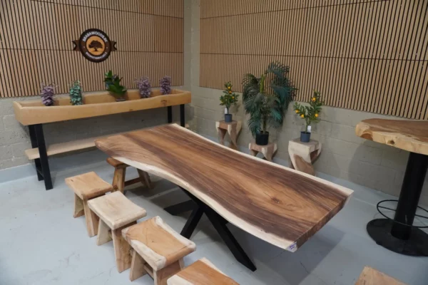 Table en bois de suar massif - L240cm L93/105cm – Image 21