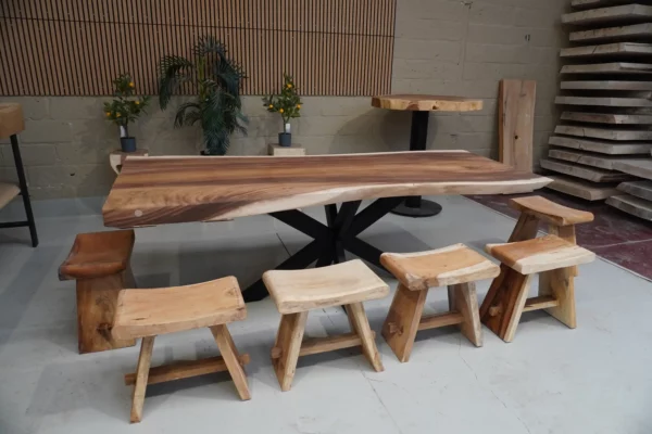 Table en bois de suar massif - L240cm L93/105cm – Image 22