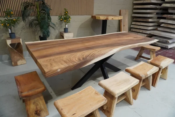 Table en bois de suar massif - L240cm L93/105cm – Image 23