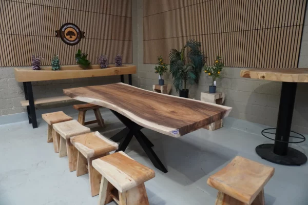 Table en bois de suar massif - L240cm L93/105cm – Image 24
